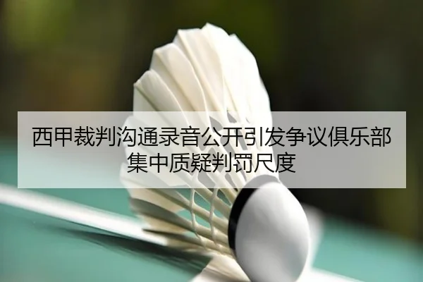 西甲裁判沟通录音公开引发争议俱乐部集中质疑判罚尺度